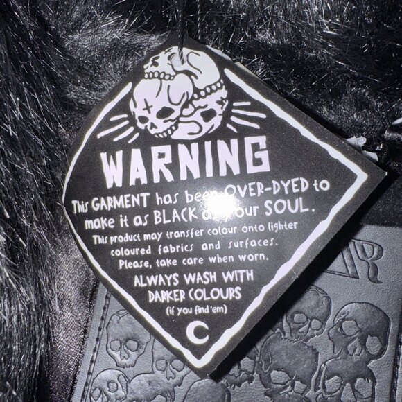 Killstar Womens Faux Fur Coat Jacket 4XL 4X Nightmare Nemesis Cropped Black NWT - Picture 10 of 11